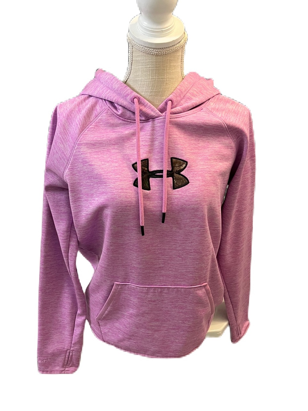Under Armour Heather Pink Hoodie with Black Logo